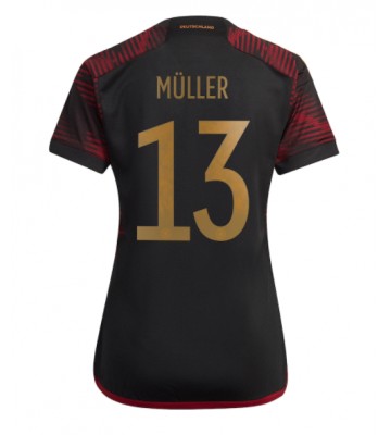 Germany Thomas Muller #13 Replica Away Stadium Shirt for Women World Cup 2022 Short Sleeve